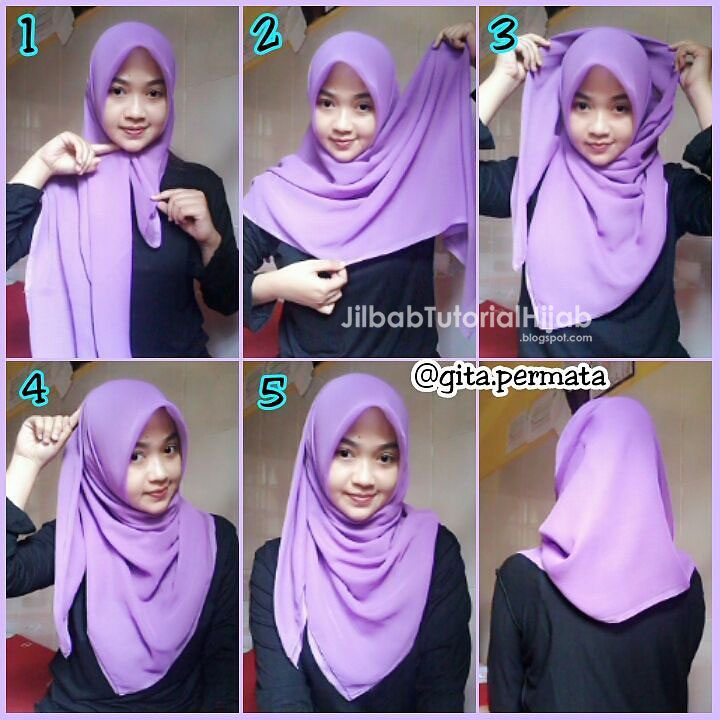 Tutorial Hijab Segi Empat untuk Seharihari  Jilbab Tutorial Hijab