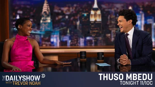 Thuso Mbedu joined Trevor Noah for The Daily Show