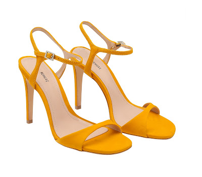 Schutz Mustard Suede Stiletto Barely There Sandals