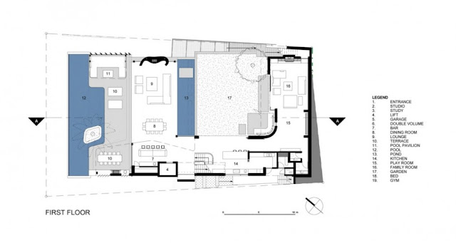 Modern home floor plan 