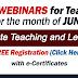 FREE WEBINAR for Teachers in JUNE (Hosted by DICT)