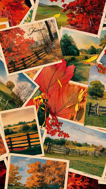 Vintage Postcards of Fall