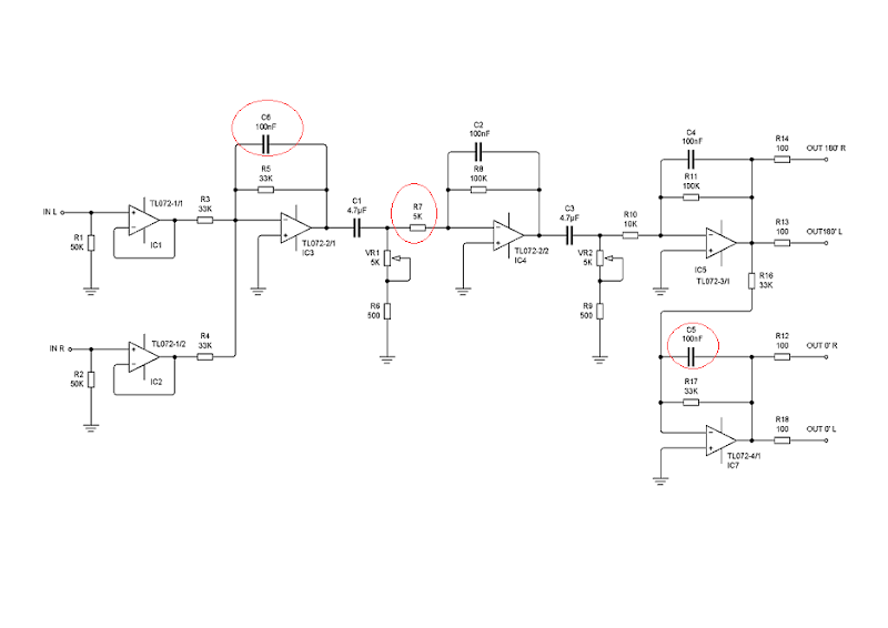 TL072 Op-Amp based 11-90 hz Subwoofer Filter