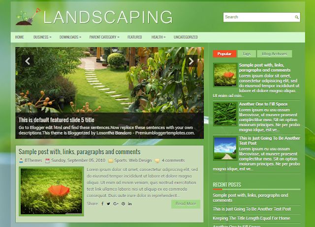 Landscaping blogger template 