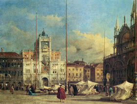 Francesco Guardi : Piazza San Marco la tour de l'Horloge et la cathédrale