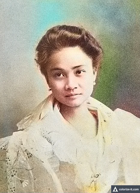 Portrait of Clemencia Lopez of Balayan.  Image source:  The Story of the Lopez Family: A Page from the History of the War in the Philippines.