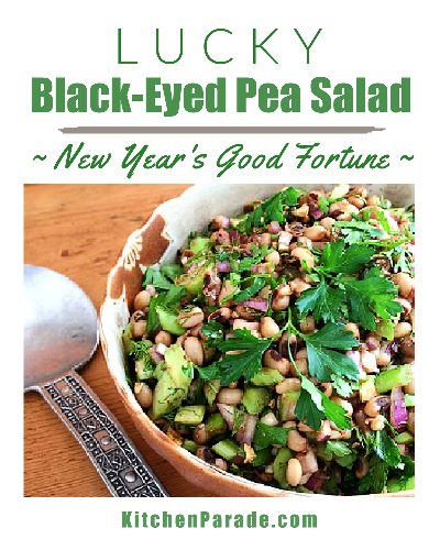 Lucky Black-Eyed Pea Salad ♥ KitchenParade.com, to bring luck (and good health) in the new year, cook traditional black-eyed peas and turn into a healthful salad primed with vegetables and fresh herbs.