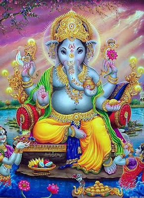 Colourful image of Lord Ganesha