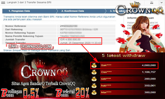 CrownQQ Agen DominoQQ BandarQ dan Domino99 Online Terbesar