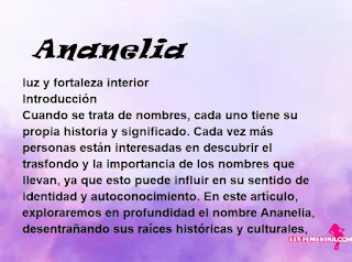 significado del nombre Ananelia