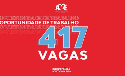 AME tem 417 vagas de emprego abertas em Novo Hamburgo