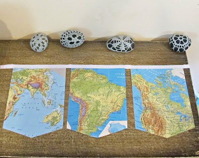 image map bunting atlas vintage domum vindemia bon voyage travel geography