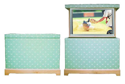 silk upholstered TV lift cabinet