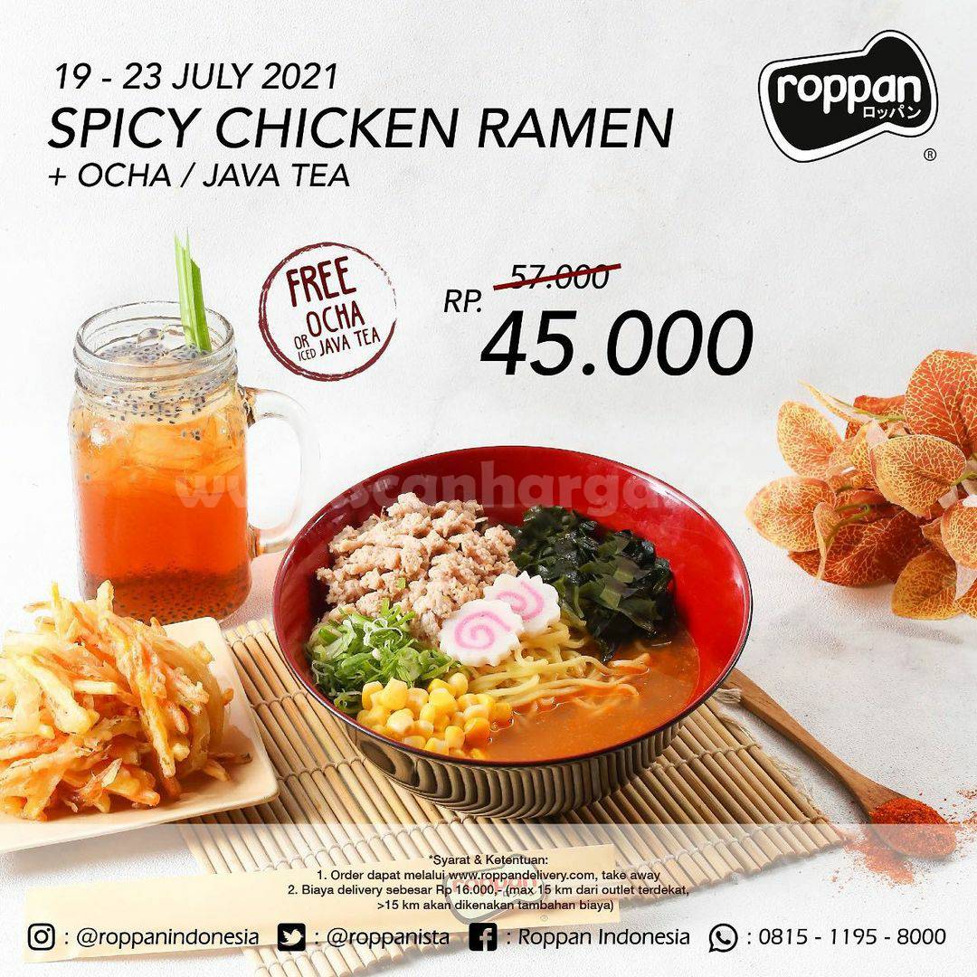 Roppan Promo Spicy Chicken Ramen harga spesial hanya Rp. 45.000