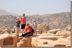 Colleen, Celine, Tally and Lillian at the High Places in Petra.
