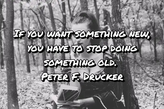 If you want something new, you have to stop doing something old. Peter F. Drucker