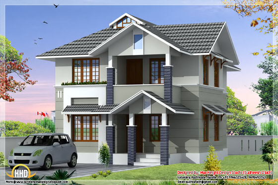 1610 square feet, 3 bhk Kerala style home design