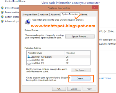 Create Restore Point in Windows 10 3