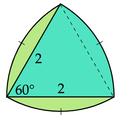 ルーローの三角形の周の長さはおうぎ形の弧の長さ