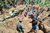 Babinsa Kodim 1414/Tator dan Warga Gali Kuburan Massal untuk Korban Longsor di Tana Toraja
