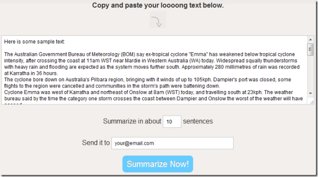 Create Small Summaries from Long Paragraphs Easily