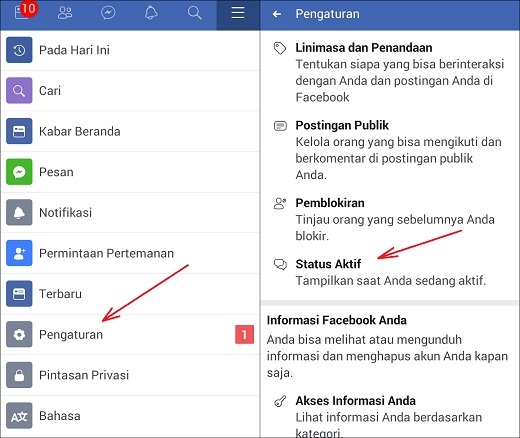 Cara Menyembunyikan Status Online di Facebook Lite Android