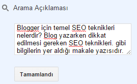 Blogger Seo Teknikleri