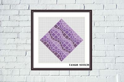 Violet illusion cross stitch ornaments pattern - Tango Stitch