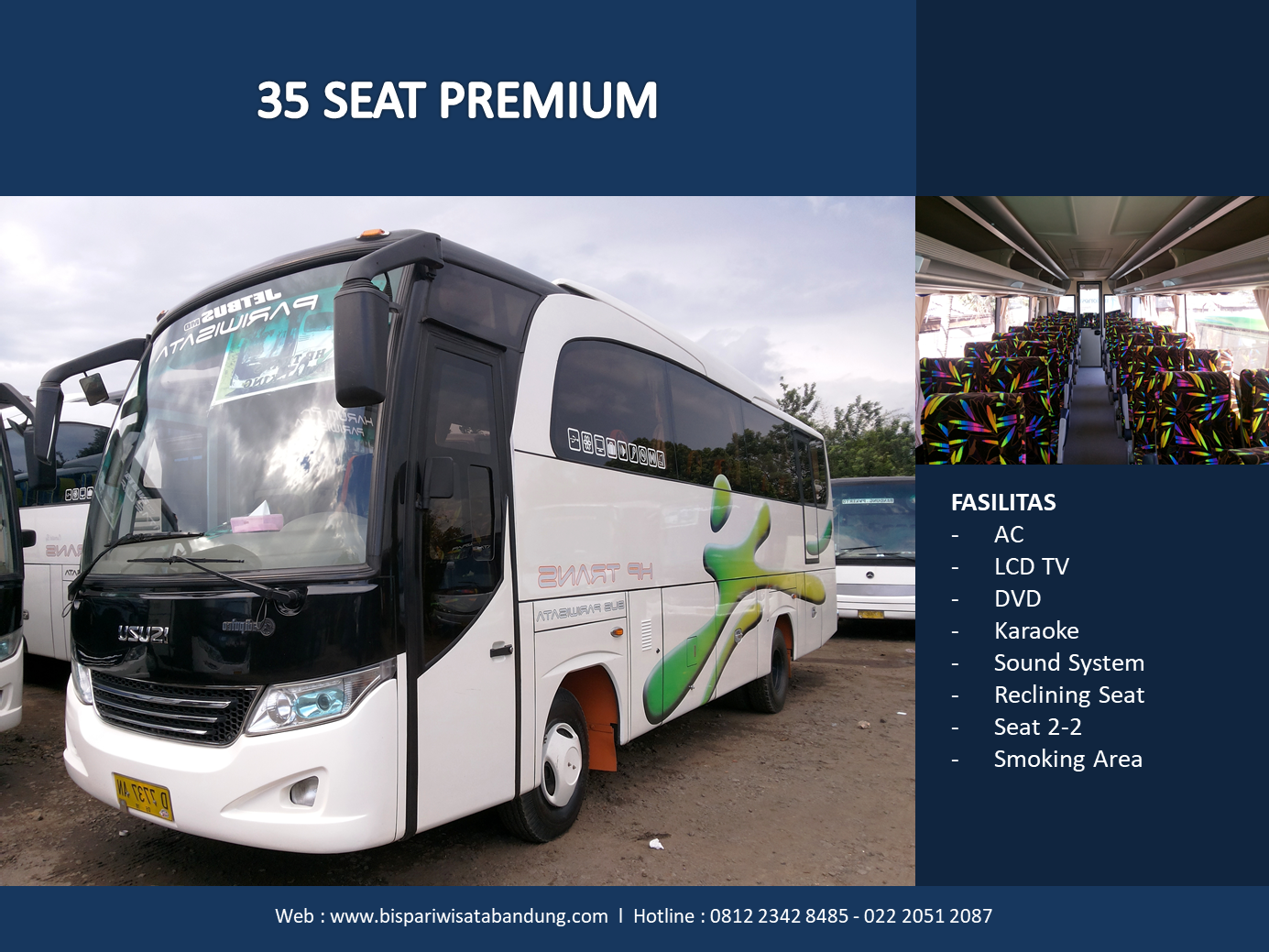 Sewa Bus Pariwisata Medium Jetbus 35 Seat Bandung