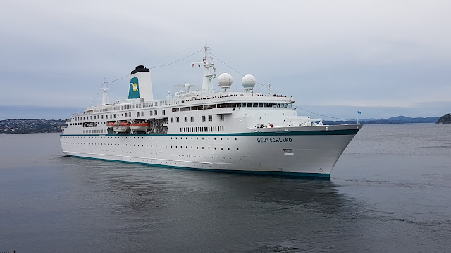 Cruise ship Deutschland in Bergen, Norway; Fjords cruise; Ships in Bergen