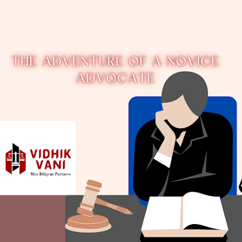 Title of the Article, Vidhik Vani logo, an advocate graphic sitting on chair reading a book.