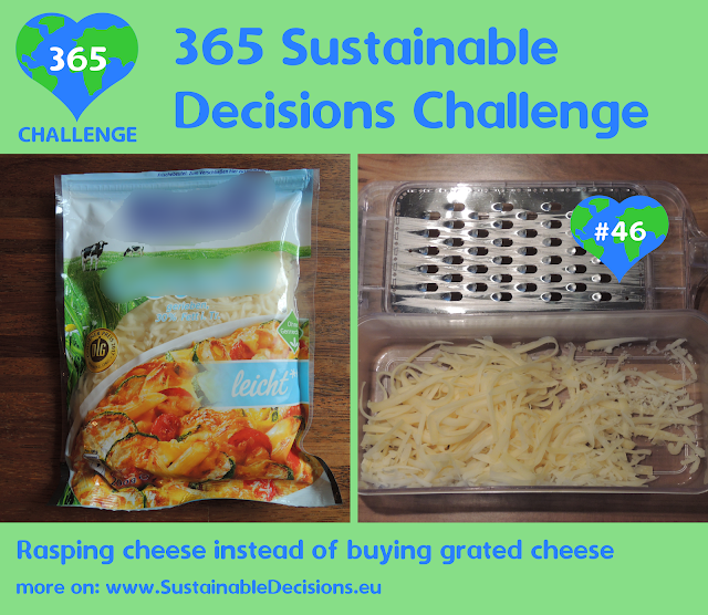 Rasping cheese instead of buying grated cheese reducing plastic waste reducing waste