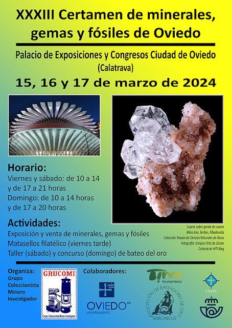 cartel, certamen, minerales, gemas, fósiles, Oviedo, 2024