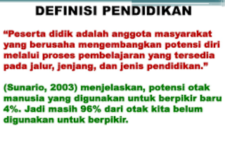 DEFINISI PENDIDIKAN