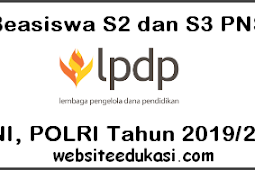 Beasiswa S2 dan S3 PNS, TNI, POLRI Tahun 2019/2020