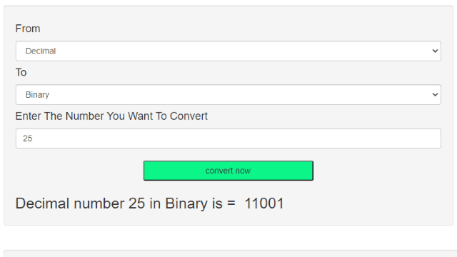 Number System Converter JavaScript Html