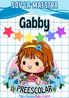 Cartel de Maestra Gabby de nivel Preescolar
