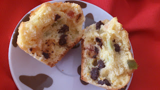 muffins naranja fruta escarchada confitada chocolate magdalenas navidad navideño sencillos ricos horno receta cuca