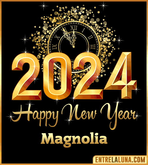 Happy New Year 2024 wishes gif Magnolia