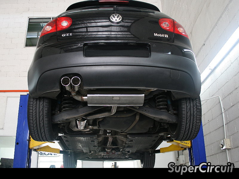  steel cat back exhaust kit vs the stock standard VW Golf 5 GTI exhaust