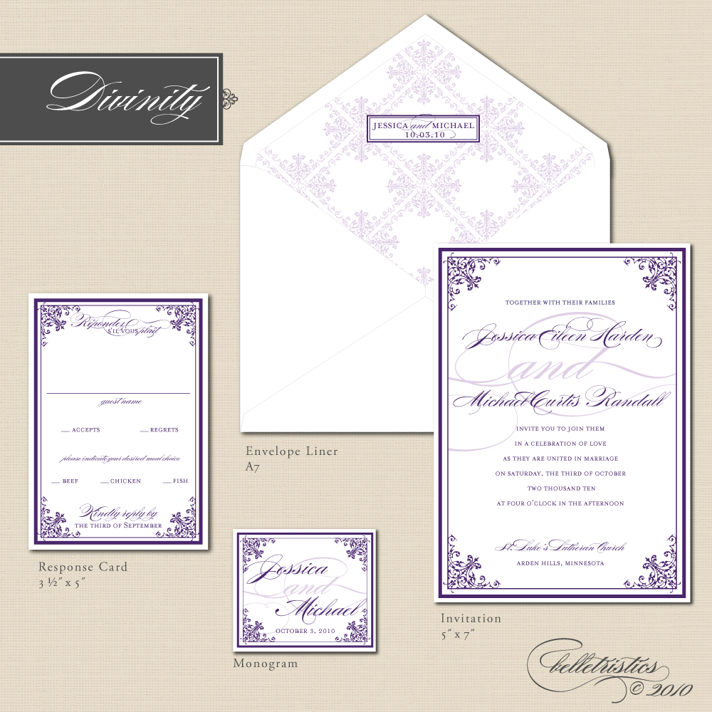 Wedding invitation design layout