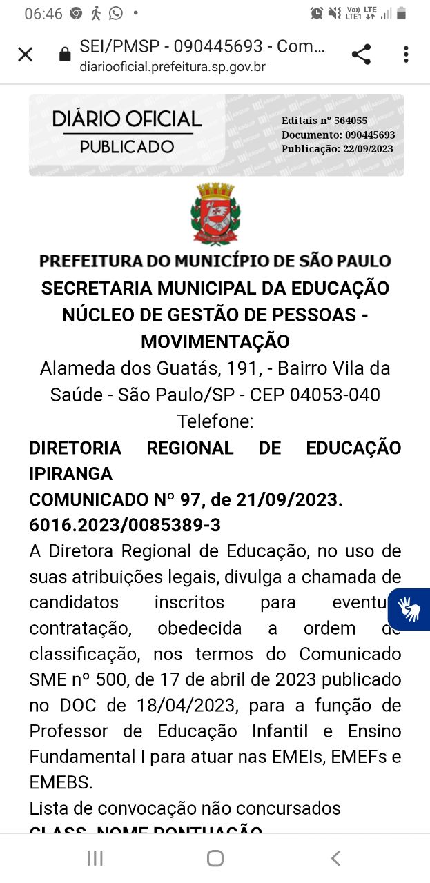DRE BUTANTÃ: chamada para Professor eventual de Educação Infantil e  Professor de Ensino Fundamental II - Médio