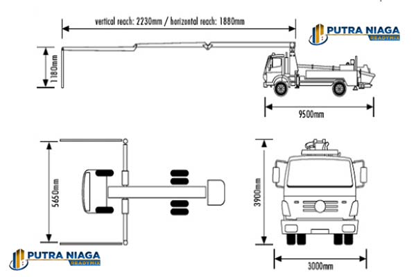 sketsa pompa beton mini