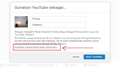 Cara Membuat Saluran Youtube Dengan Nama Bisnis