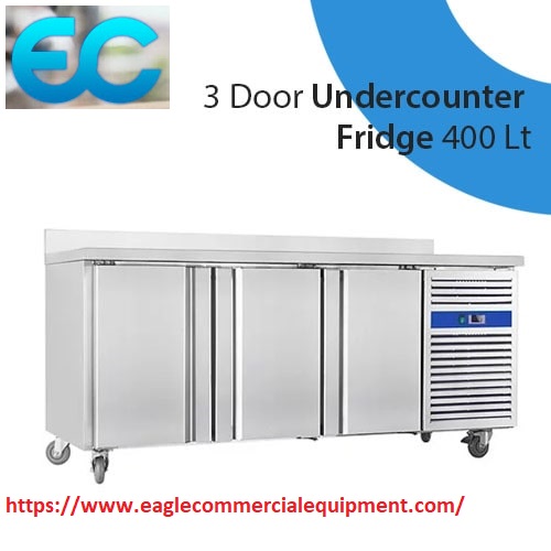 What does the 3-Door Undercounter Refrigerator 400 Lt do?