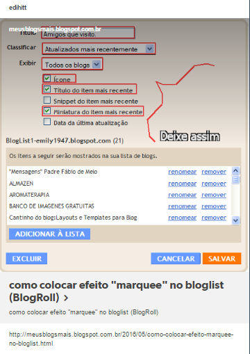 como colocar efeito "marquee" no bloglist (BlogRoll)