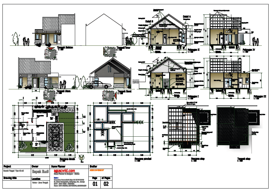 Rumah type 36 gambar kerja rumah tinggal gambar kerja rumah minimalis 