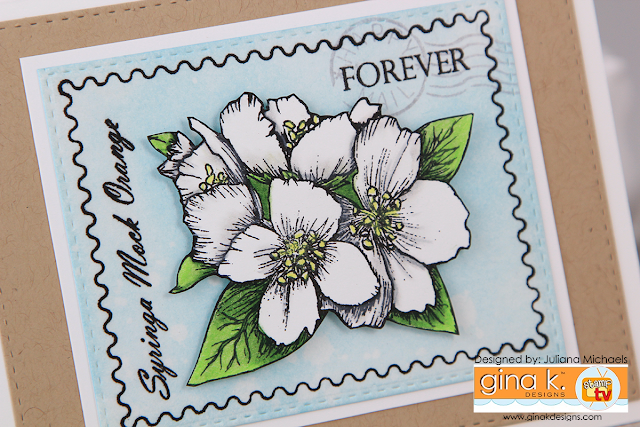 Forever Stamp Card by Juliana Michaels featuring Gina K Designs Stately Flowers 11 Stamp Set by Melanie Muenchinger