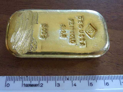 Thỏi vàng có trị giá khoảng 400 triệu đồng