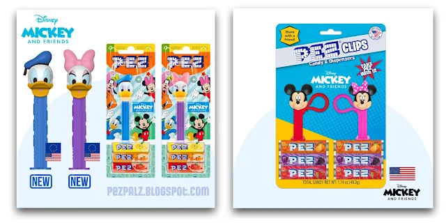Donald and Daisy PEZ and Mini Clips for Mickey and Minnie NEW for 2024 New Molds